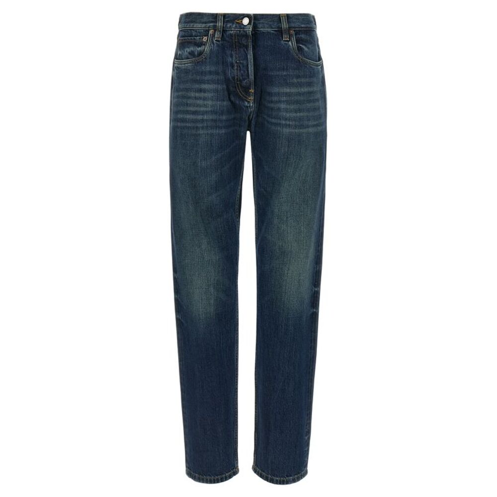 Prada Blue Cotton Straight-Leg Women's Jeans